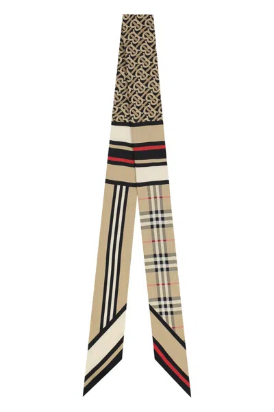 Burberry Check-pattern Silk Scarf In Multi