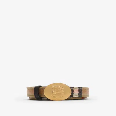 BURBERRY BURBERRY THIN REVERSIBLE CHECK KNIGHT STAMP BELT​