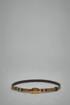 Burberry Thin Reversible Check Knight Stamp Belt In Sand