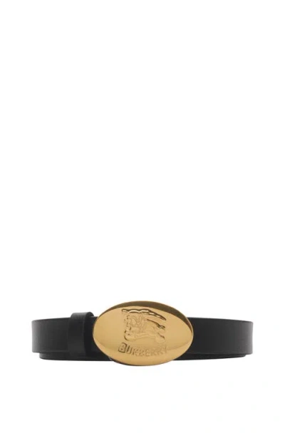 Burberry Thin Reversible Leather Oval Knight Stamp Belt
