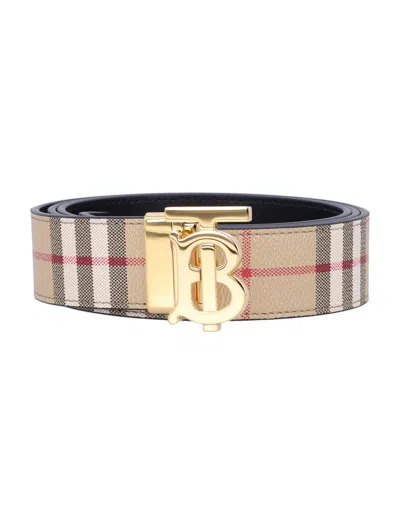 Burberry Thin Reversible Tb Belt In Neutral