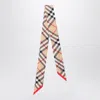 Burberry Thin Silk Scarf Check Beige Women In Multi