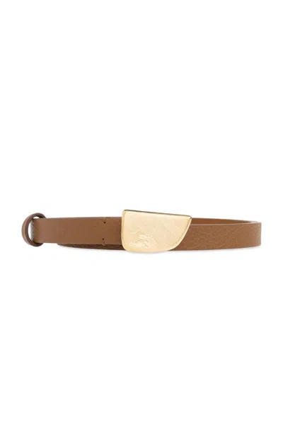 Burberry Thin Shield Buckled Belt In Brown