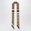 Burberry Thin Silk Scarf With Collage Print In Brown