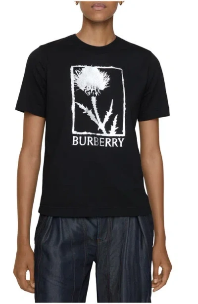Burberry Thistle Cotton T-shirt In Black
