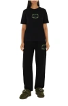 Burberry Thistle Logo Cotton Blend Jogging Pants In Black