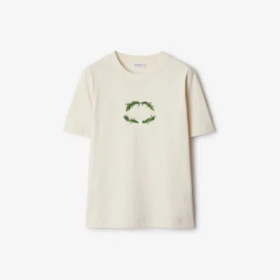 Burberry Women's Mc Sic Natural Flower Logo T-shirt In White