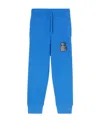 Burberry Thomas Bear-appliqué Cashmere Track Pants In Blue