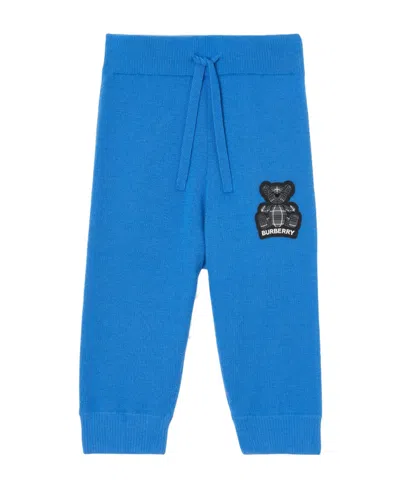 Burberry Thomas Bear Appliqué Cashmere Tracksuit In Blue
