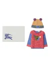 Burberry Thomas Bear Babygrow (set Of Two) In Red