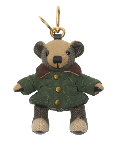Burberry Thomas Teddy Bear Keyring Charm In Green
