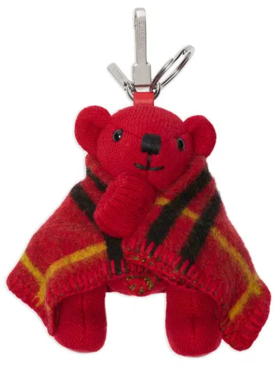 Burberry Thomas Bear Charm Keyring In Currant