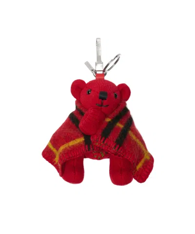 Burberry Thomas Bear Charm Keyring In Red