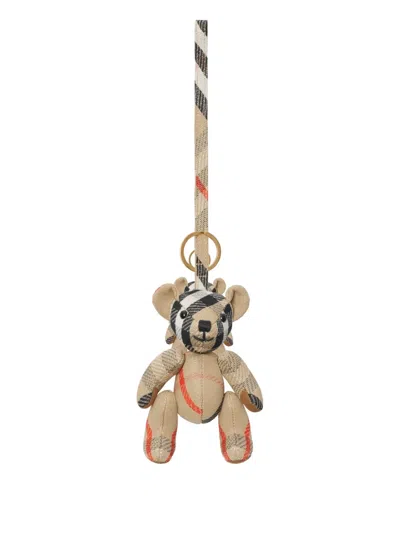 Burberry Thomas Bear Charm In Neutrals