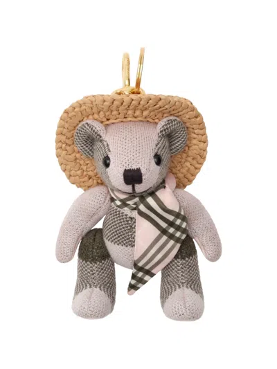Burberry Thomas Bear Highgrove Wool Bag Charm In Orange