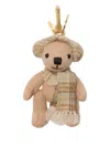 Burberry Thomas Bear Checked-scarf Bag Charm In Neutral