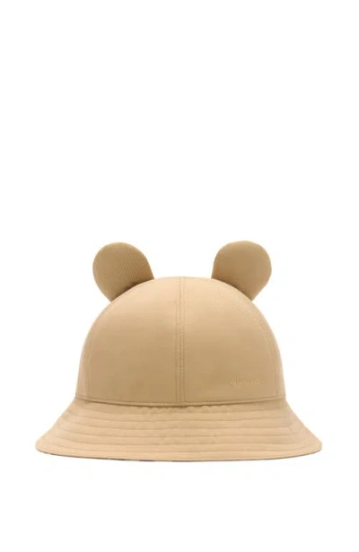 Burberry Kids'  Thomas Bear Cotton Bucket Hat In Brown