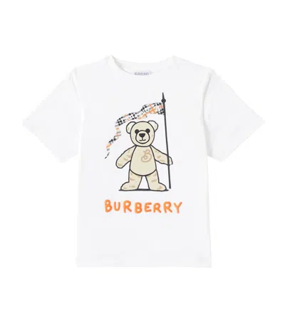 Burberry Kids' White T-shirt With Teddy Bear Thomas