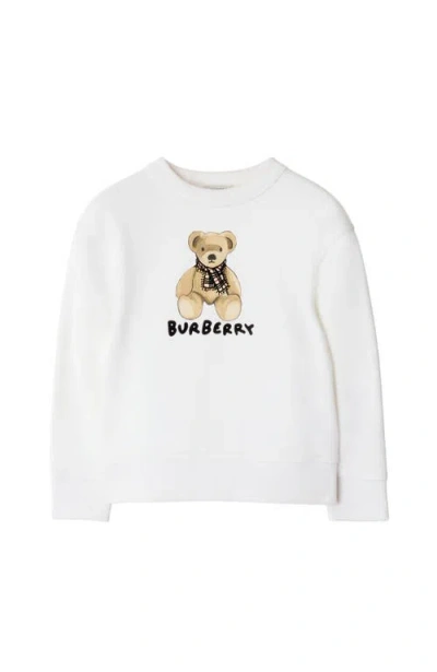 Burberry Kids'  Thomas Bear Cotton Sweatshirt In White