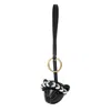 Burberry Thomas Bear Head Crystal-embellished Leather Keychain In Black