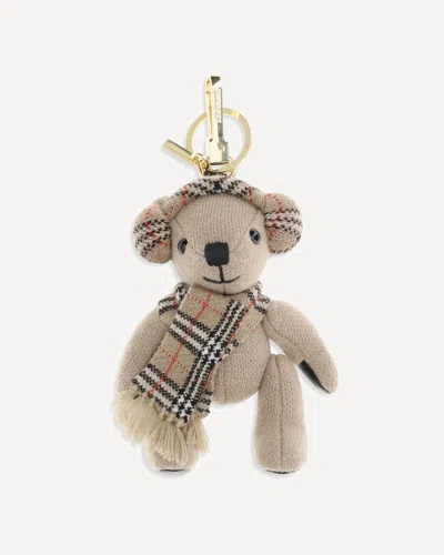 Burberry Thomas Bear Keychain In Sand