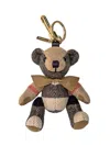Burberry Check Thomas Bear Keyring In Beige