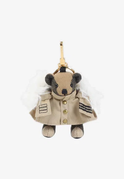 Burberry Thomas Bear Keyring Charm In Neutral