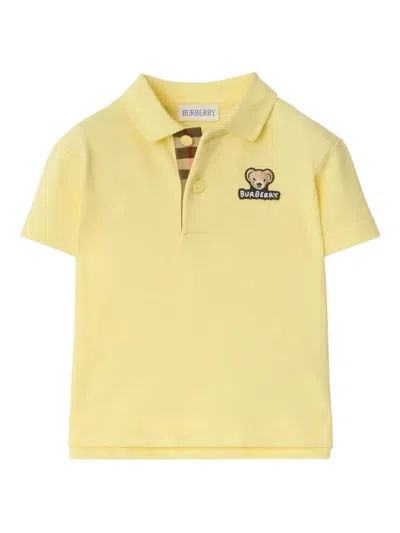 Burberry Babies' Thomas Bear Polo衫 In Yellow