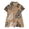 Burberry Girls Thomas Teddy Bear Print Cotton Dress With Bloomer Shorts In Beige