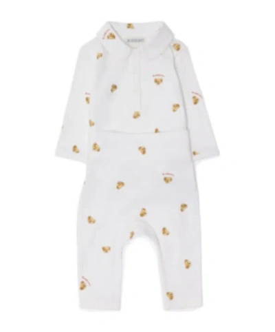 Burberry Thomas Bear Stretch Cotton Two-piece Baby Gift Set In Multi