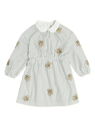 BURBERRY THOMAS BEAR STRIPED COTTON DRESS