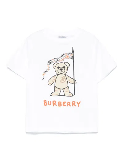 Burberry Kids' Thomas Bear Cotton T-shirt In White