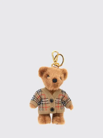 Burberry Thomas Bear Vintage Check Cashmere And Wool Keychain In Brown