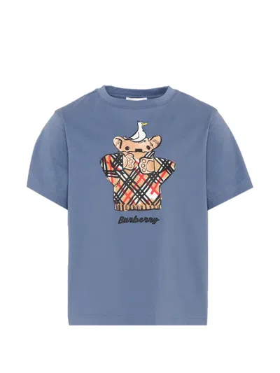 Burberry Kids Blue Cosy Bear Cotton T-shirt
