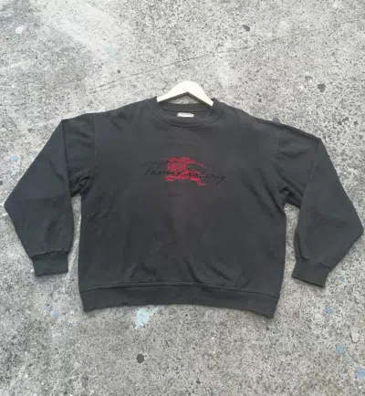 Pre-owned Burberry Thomas  Embroidered Sweatshirt In Black