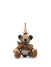 Burberry Check Thomas Bear Keyring In Beige