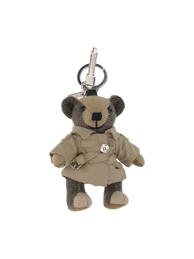 Burberry Beige Vintage Check Thomas Trench Keychain In Brown