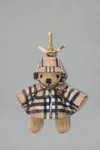 Burberry Thomas Bear Check-pattern Keyring In Gold