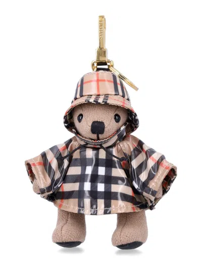 Burberry Thomas Raincoat Keyring In Brown