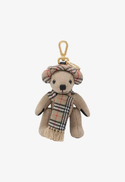 Burberry Thomas Teddy Bear Charm In Beige