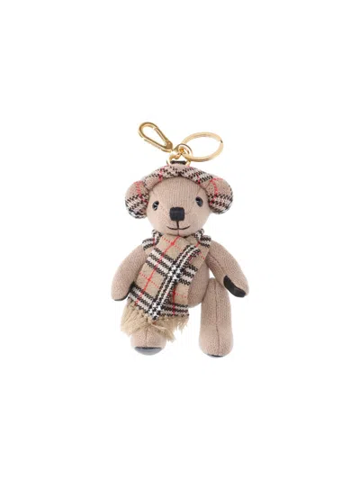 Burberry Thomas Teddy Bear Keyring Charm In Brown