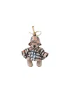 Burberry Thomas Bear Check-pattern Keyring In Gold