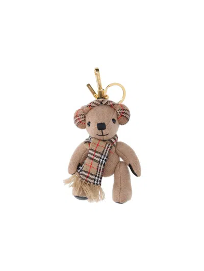 Burberry Thomas Teddy Bear Keyring Charm In Sand
