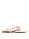 Burberry Check Printed Open-toe Flat Sandals In Black