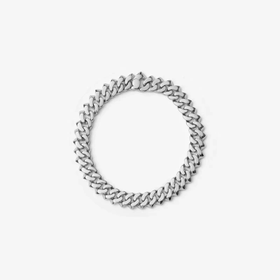 Burberry Thorn Cuban Chain Bracelet In Silver