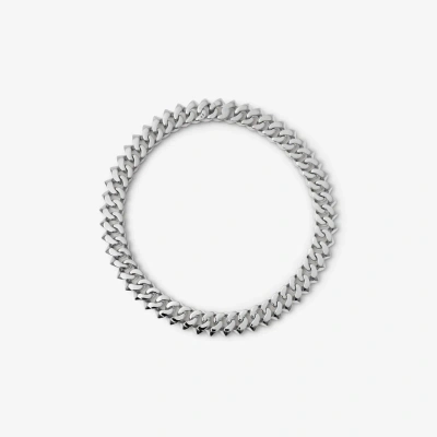 Burberry Thorn Cuban Chain Necklace In Silver