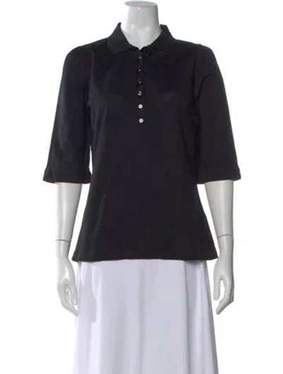 Pre-owned Burberry Three-quarter Sleeve Polo In Black