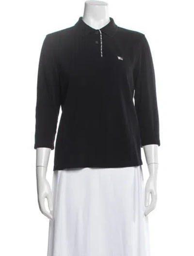Pre-owned Burberry Three-quarter Sleeve Polo In Black
