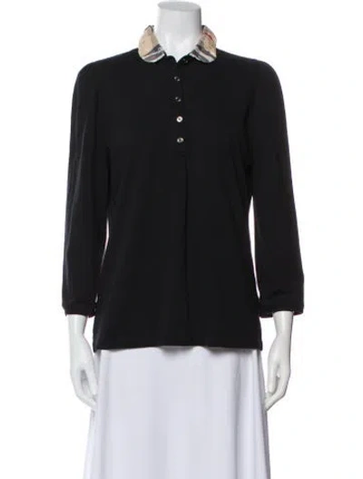 Pre-owned Burberry Three-quarter Sleeve Polo In Gray