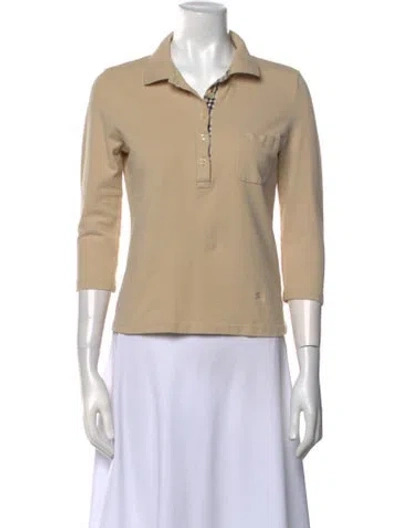 Pre-owned Burberry Three-quarter Sleeve Polo In Neutral